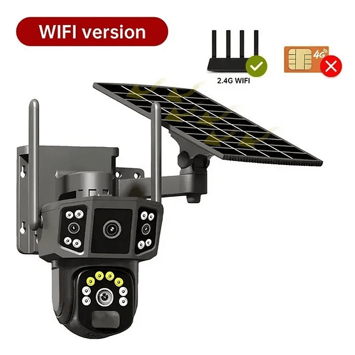 Cámara de Seguridad Inteligente Solar Wi-Fi PTZ 360° Negro con Visión Nocturna y Audio Bidireccional 3