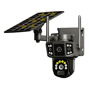 Cámara de Seguridad Inteligente Solar Wi-Fi PTZ 360° Negro con Visión Nocturna y Audio Bidireccional