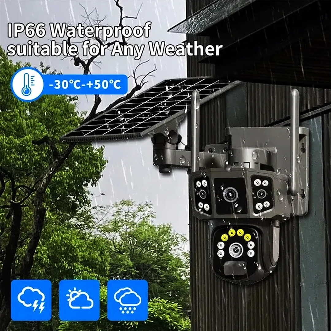 Cámara de Seguridad Inteligente Solar Wi-Fi PTZ 360° Negro con Visión Nocturna y Audio Bidireccional 7