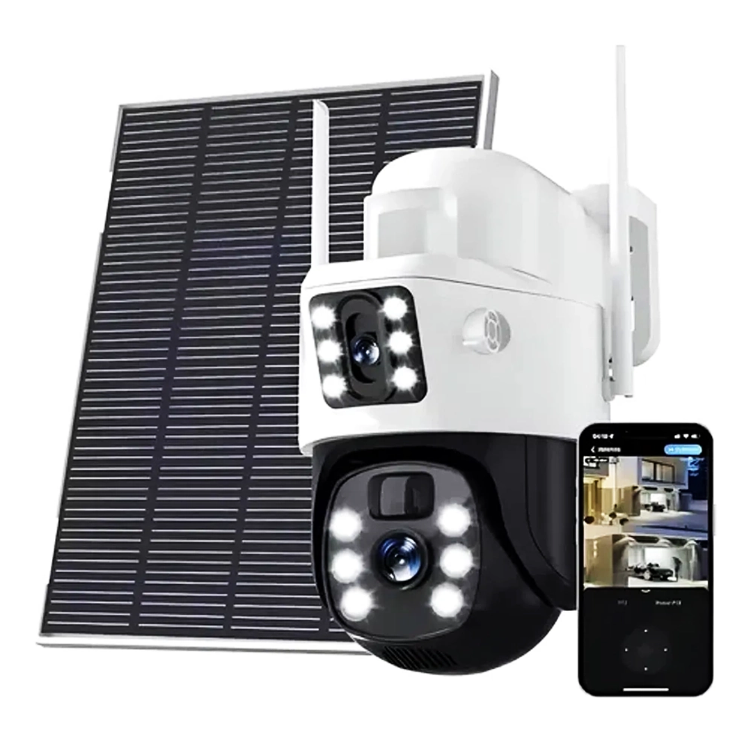 Cámara de Seguridad Exterior Solar 360° Wi-Fi 4MP Full HD con Visión Nocturna y Audio Bidireccional 3