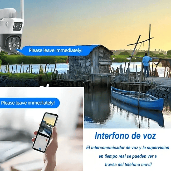 Cámara de Seguridad Exterior Solar 360° Wi-Fi 4MP Full HD con Visión Nocturna y Audio Bidireccional 9