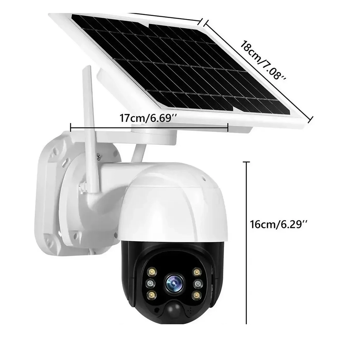Cámara de Seguridad Inteligente Solar WiFi PTZ con Visión Nocturna y Audio Bidireccional 3