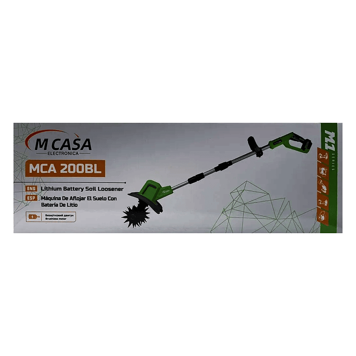 Cultivador Eléctrico de Jardín Portátil Inalámbrico MCA-200BL con Batería de Litio y 4 Cuchillas 6
