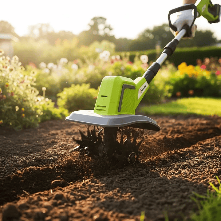 Cultivador Eléctrico de Jardín Portátil Inalámbrico MCA-200BL con Batería de Litio y 4 Cuchillas 7