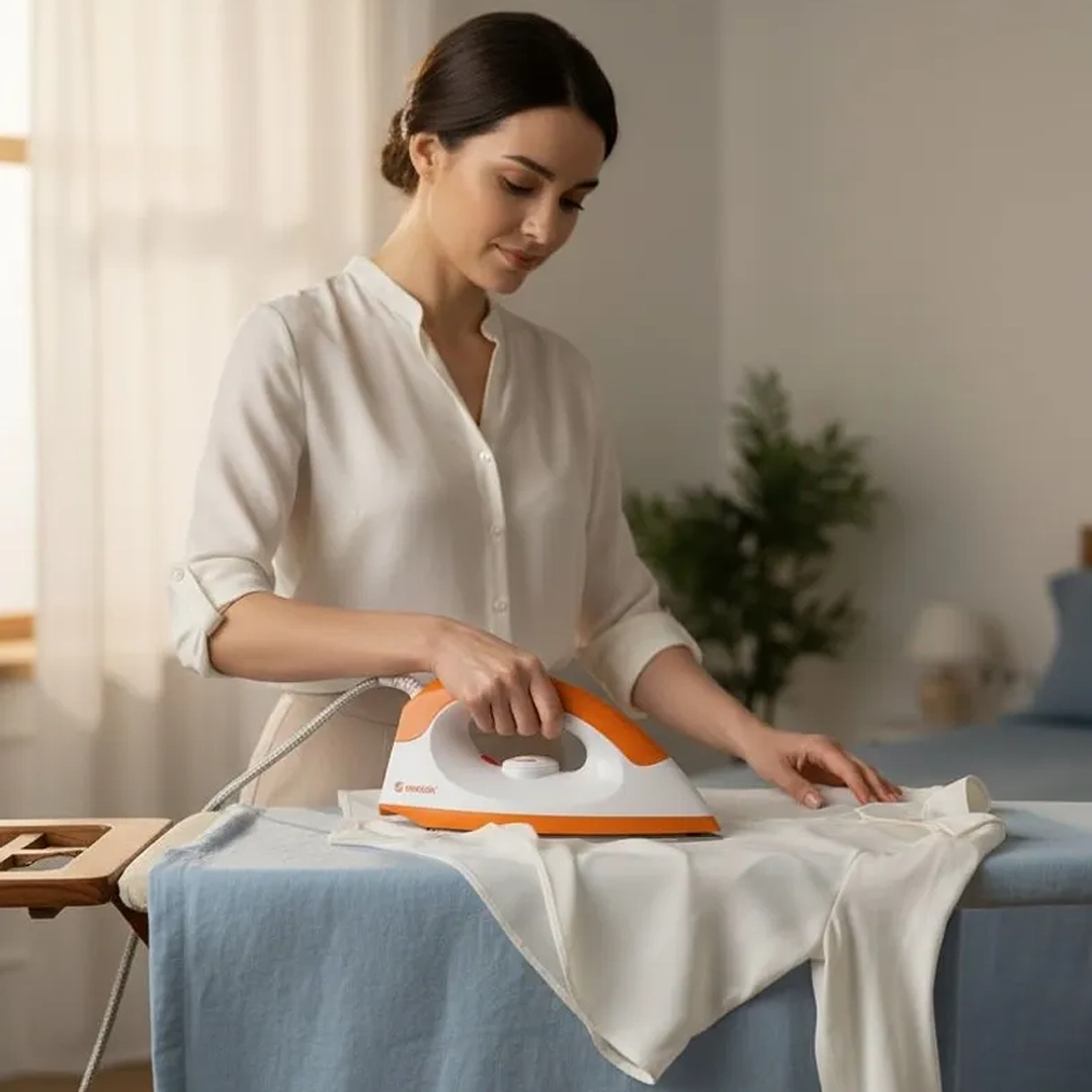 Plancha Eléctrica Seca Mcasa 1000W con Control de Temperatura  8