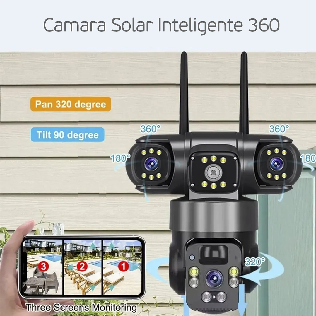 Camara Solar Inteligente 360° Vision Nocturna Color Mcasa 5