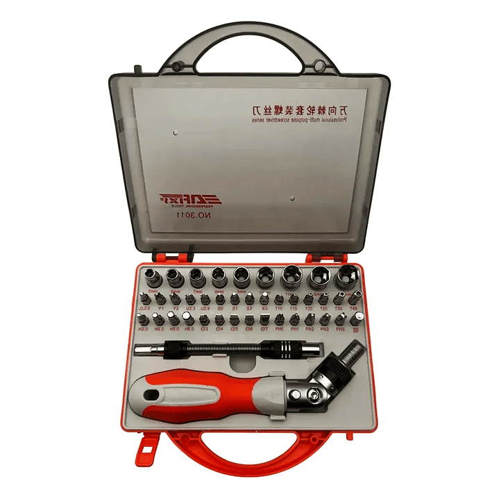 Kit Destornillador con Dados y Chicharra 41 Piezas – Maletín Portátil 1