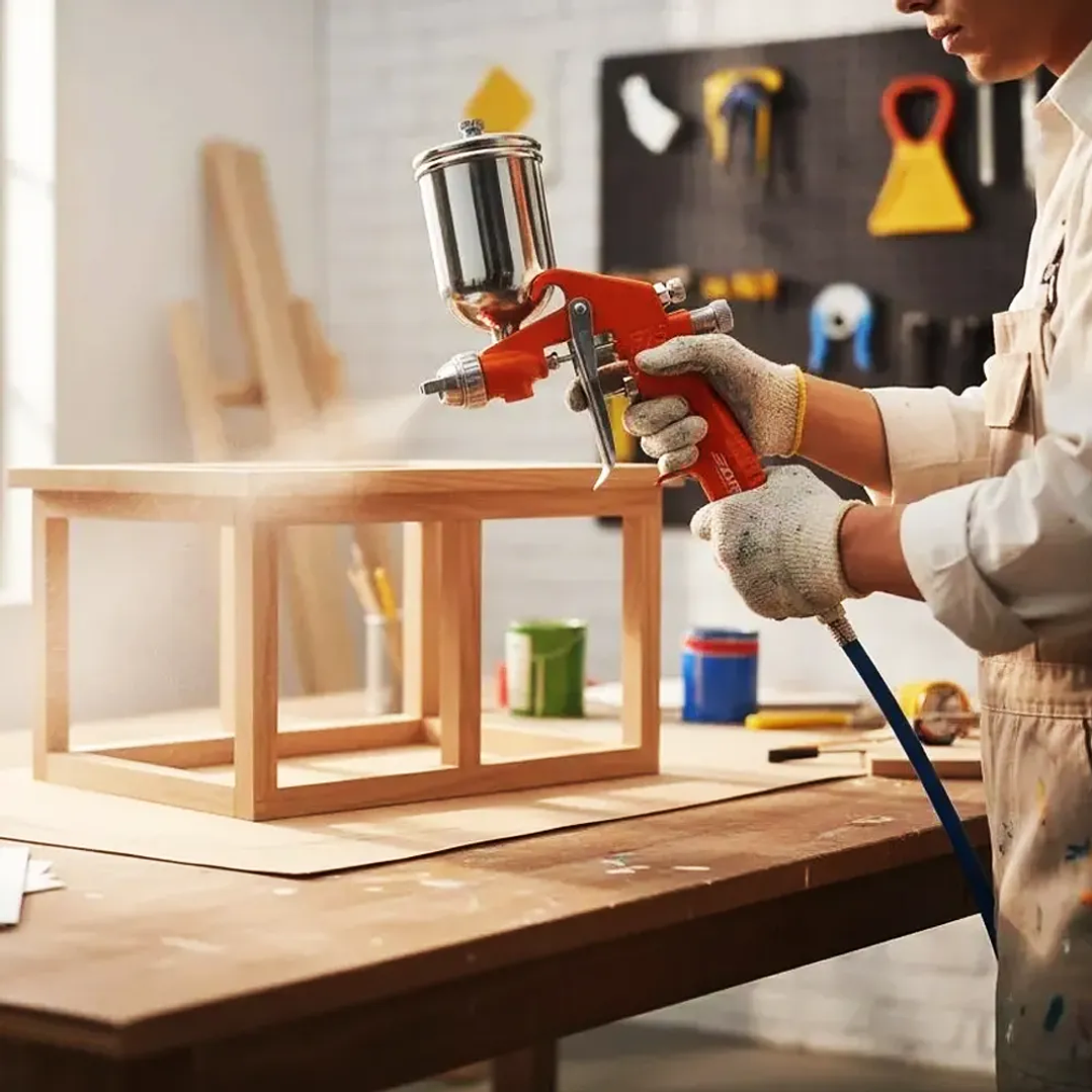 Pistola para Pintar por Gravedad 400 ml Alta Presión – Boquilla Ajustable 6