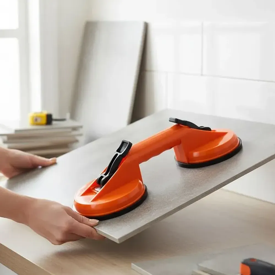 Ventosa Doble Profesional para Vidrio y Cerámica 80kg - Afixs 118mm 3