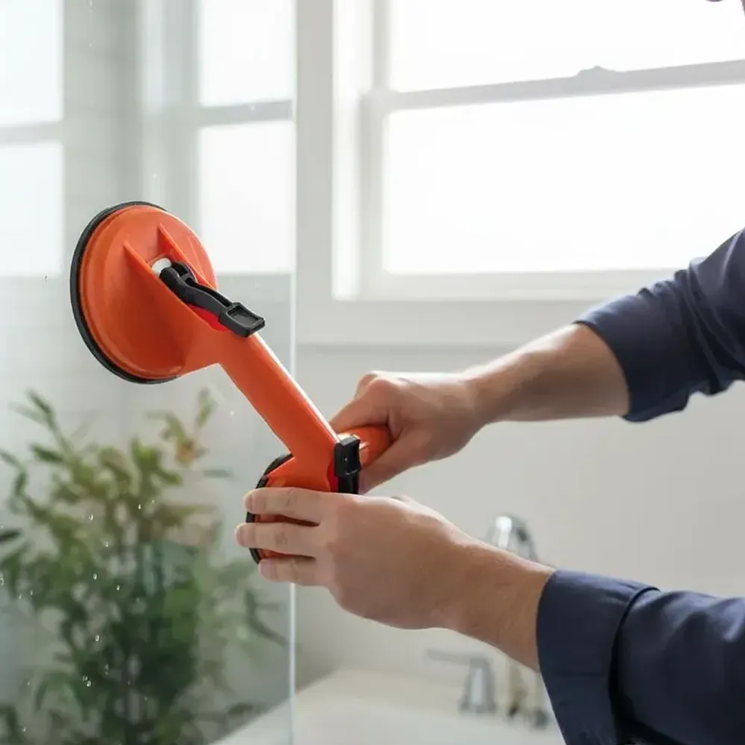Ventosa Doble Profesional para Vidrio y Cerámica 80kg - Afixs 118mm 6
