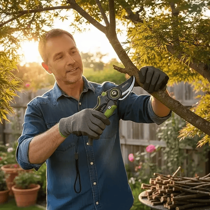 Tijera de Podar Manual 20mm Afixs-Tool Acero SK5 para Pasto y Ramas 7