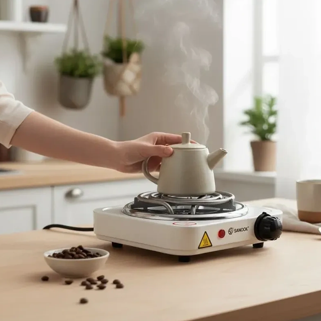 Cocinilla Eléctrica Sanook Mcasa - 1500W Inox con Eficiencia A++ 3