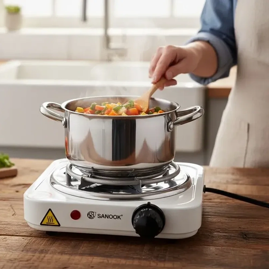 Cocinilla Eléctrica Sanook Mcasa - 1500W Inox con Eficiencia A++ 6