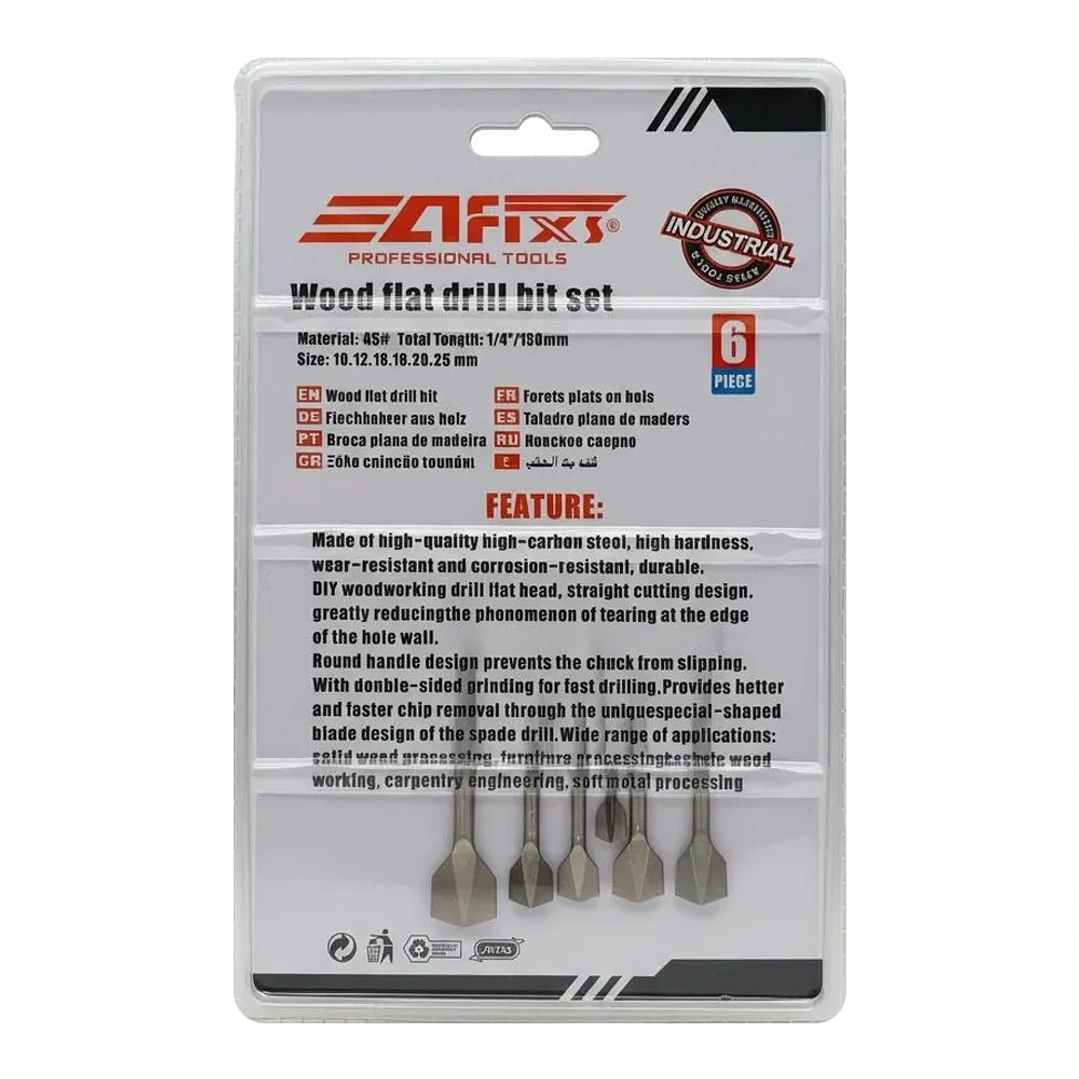 Juego de Brocas Planas para Madera Afixs-Tools - Set 6 Piezas 10-25mm 4