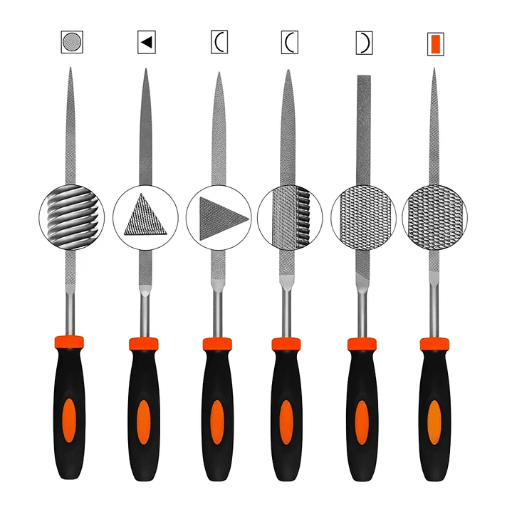 Juego de Mini Limas Aguja para Metal Afixs-Mcasa - Set 6 Piezas de Precisión 3