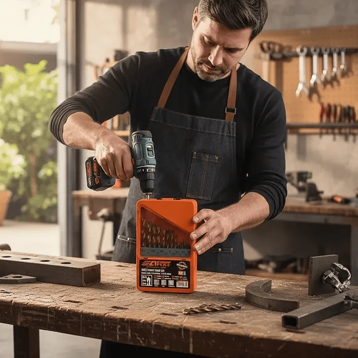 Set de Brocas Helicoidales HSS Afixs-Mcasa - Juego 13 Piezas 1.5-6.5mm 6