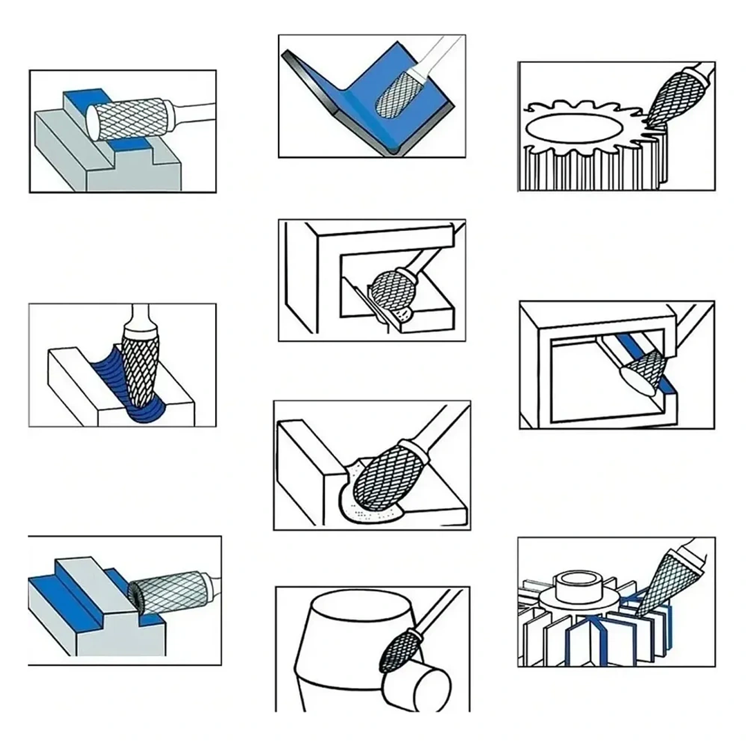 Set de 10 Fresas Rotativas Mcasa para Metal y Dremel - Aleación Dura 6