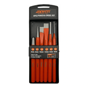 Juego de Cinceles y Punzones Botadores Afixs Mcasa 6 Piezas Acero al Carbono