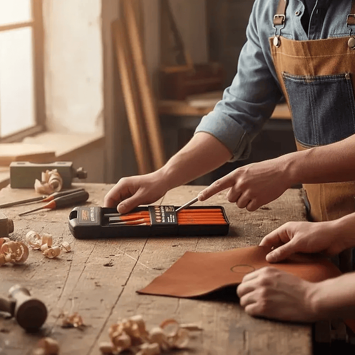 Juego de Cinceles y Punzones Botadores Afixs Mcasa 6 Piezas Acero al Carbono 5