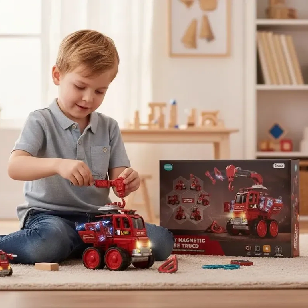 Juego de Bomberos Magnético con Luces  4