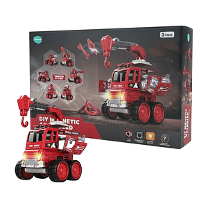 Juego de Bomberos Magnético con Luces 