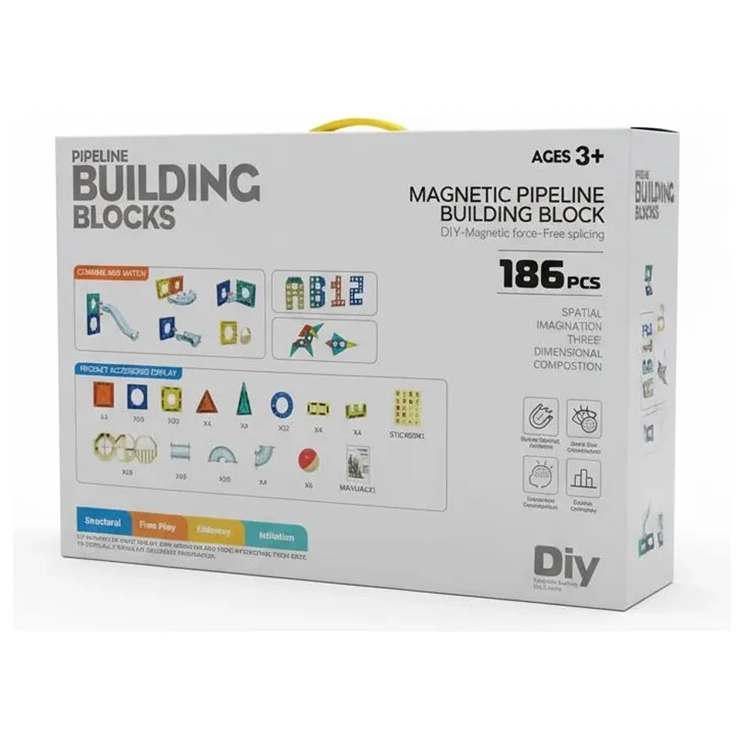 Juego de Bloques Magnéticos Space Block Diy 186 piezas 3