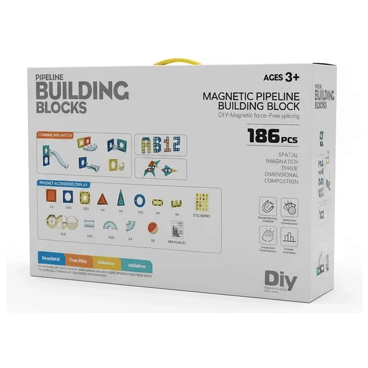 Juego de Bloques Magnéticos Space Block Diy 186 piezas 3