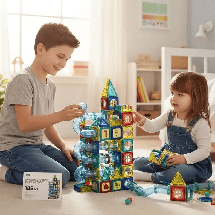 Juego de Bloques Magnéticos Space Block Diy 186 piezas 5