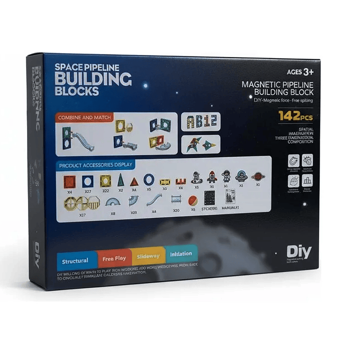 Juego de Bloques Magnéticos Space Block Diy 142 piezas 4