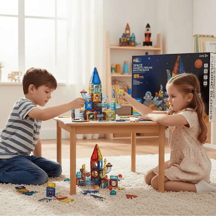 Juego de Bloques Magnéticos Space Block Diy 99 Piezas 5