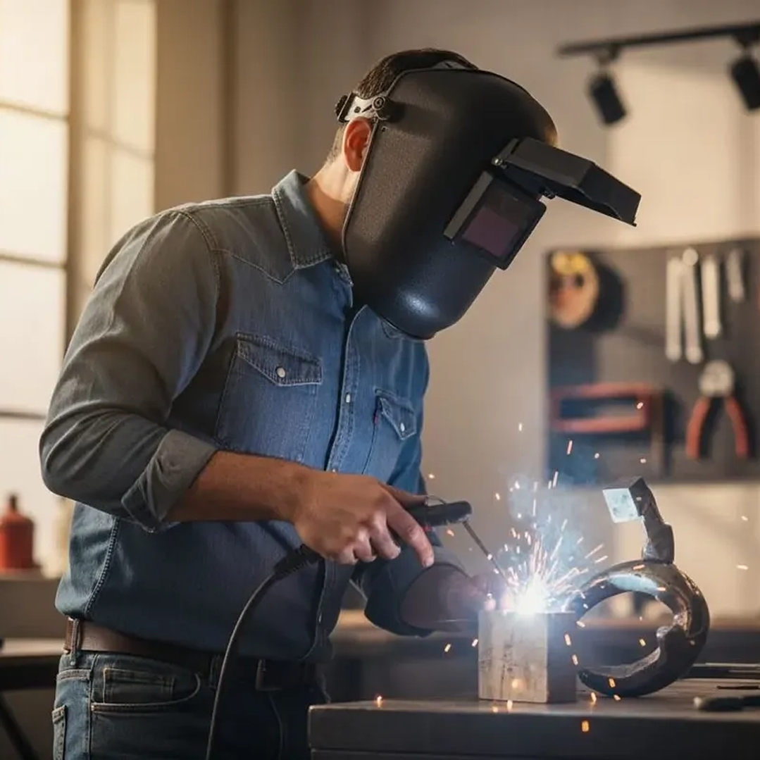 Máscara Soldar Profesional Color Negro Con Ajustador 4