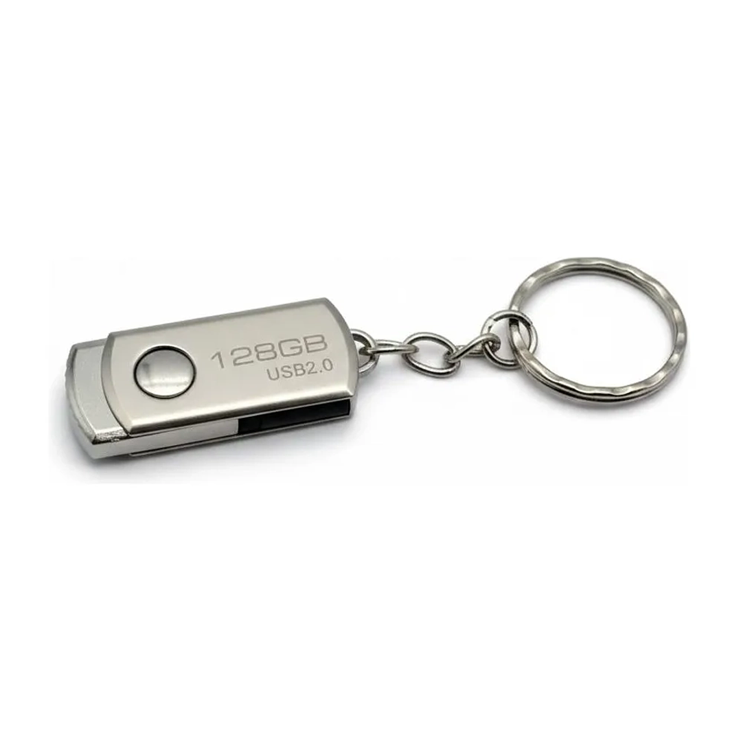 Pendrive Tipo Llavero Metálico 128GB USB 2.0 con Caja 4