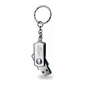 Pendrive Tipo Llavero Metálico 128GB USB 2.0 con Caja