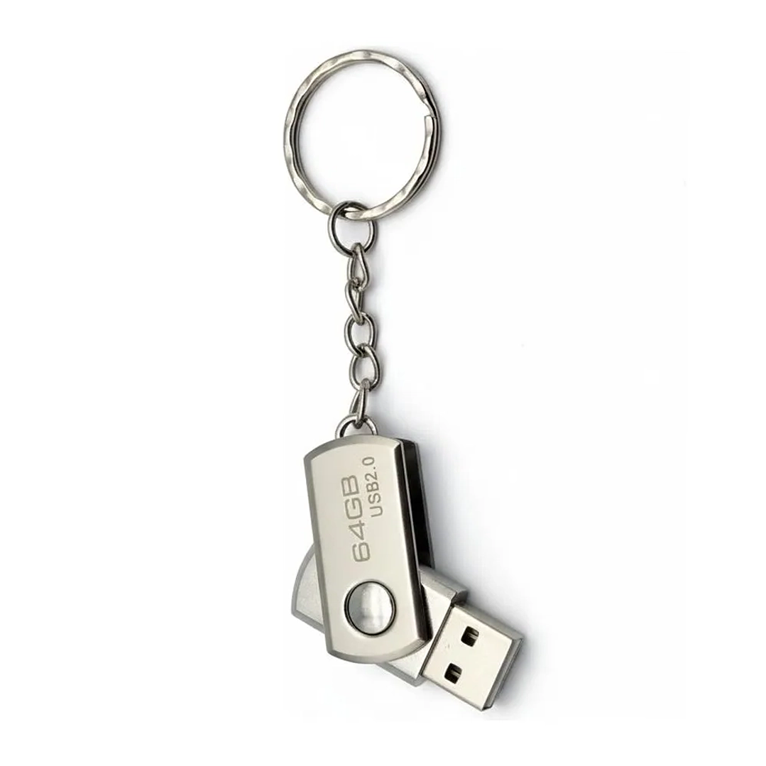 Pendrive Tipo Llavero Metálico 64GB USB 2.0 con Caja 1