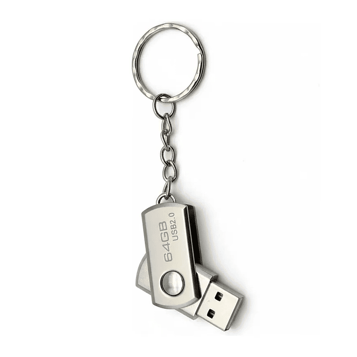 Pendrive Tipo Llavero Metálico 64GB USB 2.0 con Caja 1