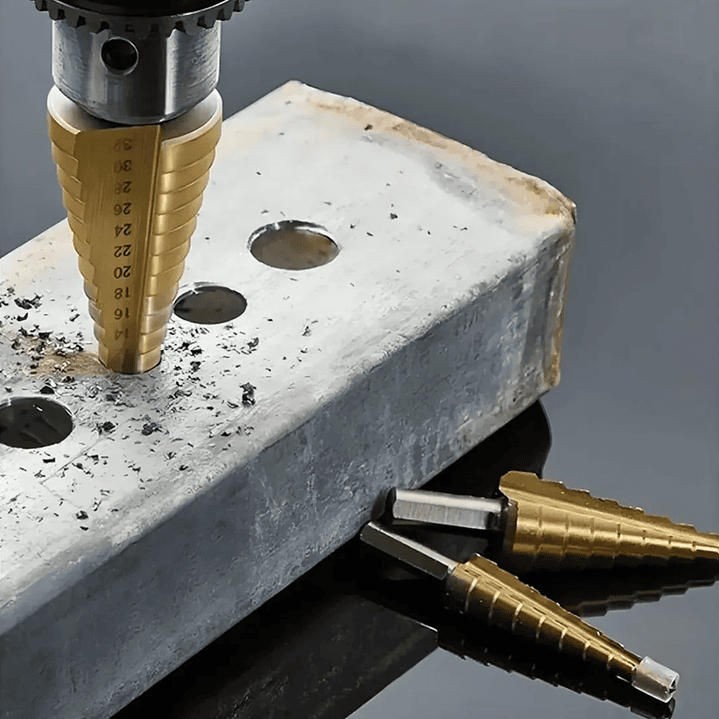 Juego 6 Brocas Cónicas Escalonadas Hss Titanio 5