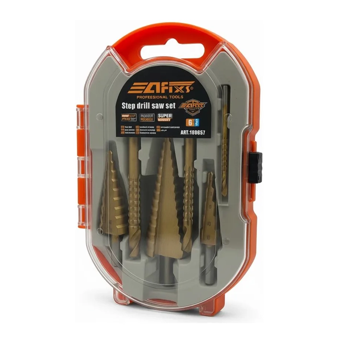 Juego 6 Brocas Cónicas Escalonadas Hss Titanio 1