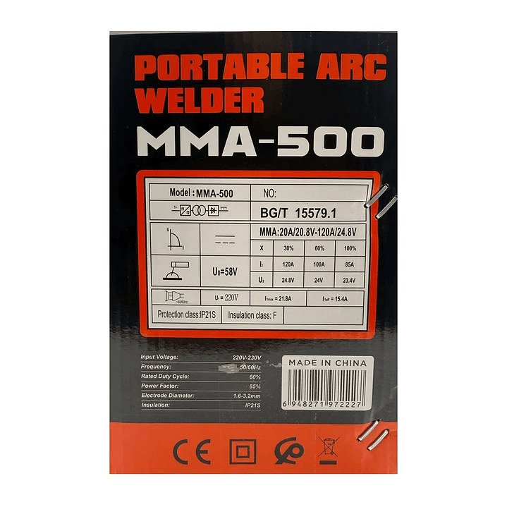 Soldadora Inverter Manual Profesional MMA-500 Afixs 3