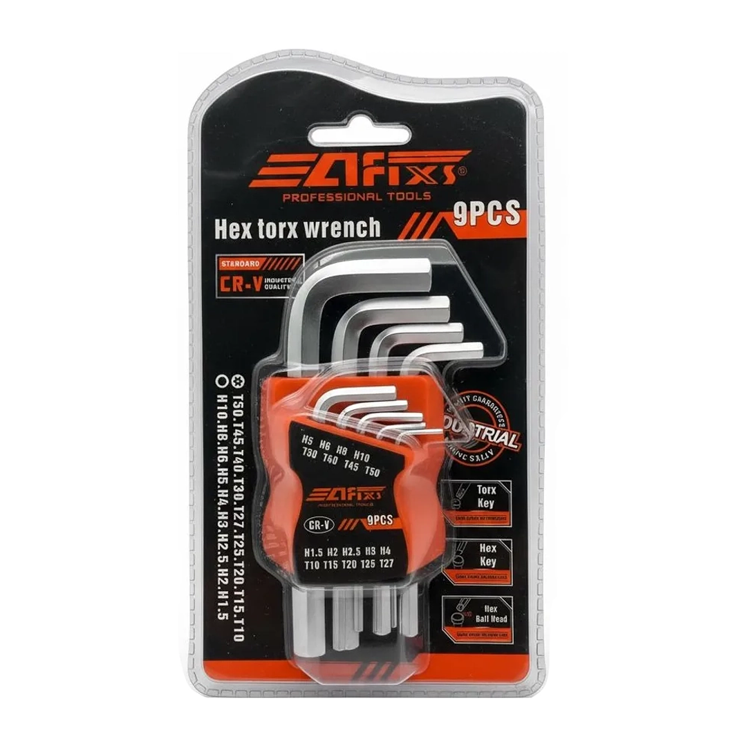 Set de Llaves Allen Hexagonal Cr-V 9 Piezas Afixs 1