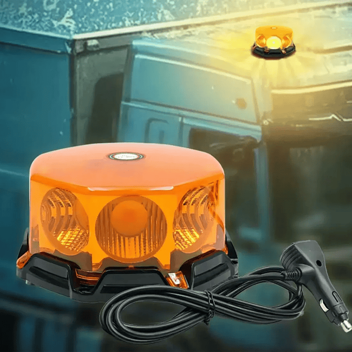 Baliza de Seguridad Ámbar Estroboscópica 8 LED – Mcasa 5