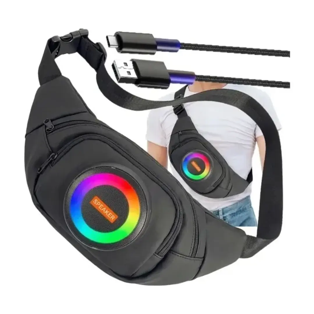 Parlante Bluetooth Portátil Banano 8W con Radio y Luces LED 2