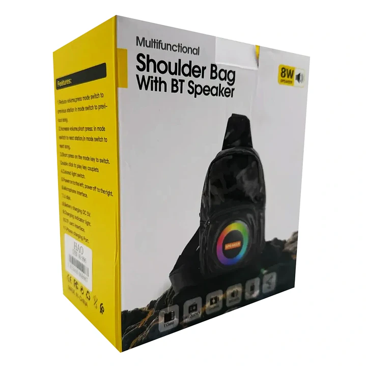 Parlante Bluetooth Portátil Tipo mochila 8W con Radio y Luces RGB 3