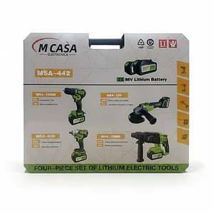 Set de 4 Herramientas Inalámbricas Mcasa MSA-442  con Maleta y 2 Baterías