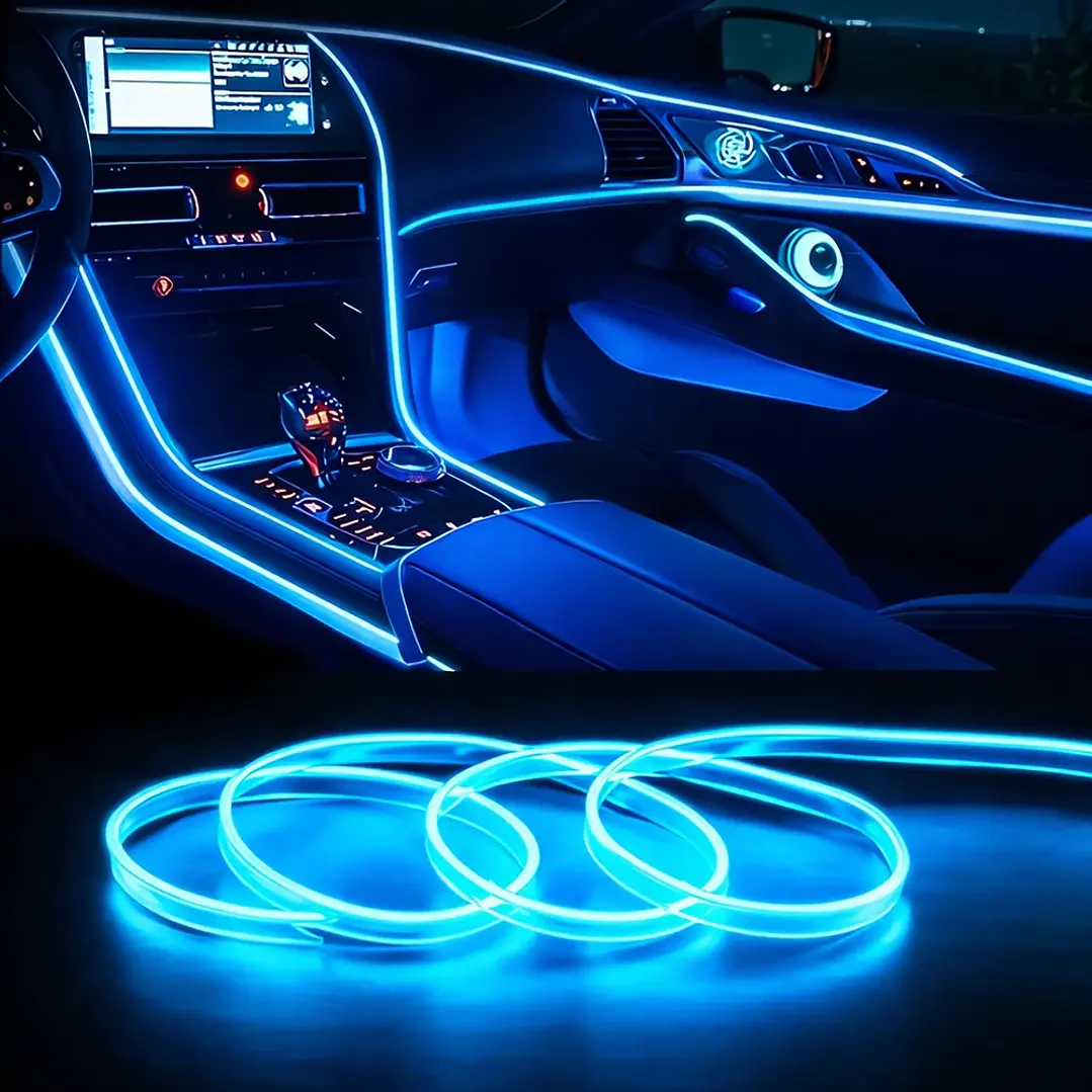 Kit de Luces LED Ambiente para Interior de Auto 110cm con Conexión 12V 1