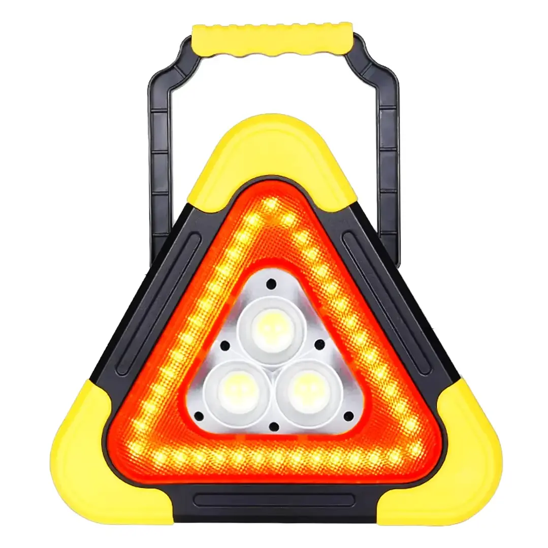 Triángulo de Emergencia LED Solar con Soporte y Carga USB 1