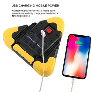 Triángulo de Emergencia LED Solar con Soporte y Carga USB