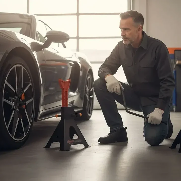 Set 2 Soporte De Gata Hidráulica De 3 Toneladas Afixs-mcasa 4