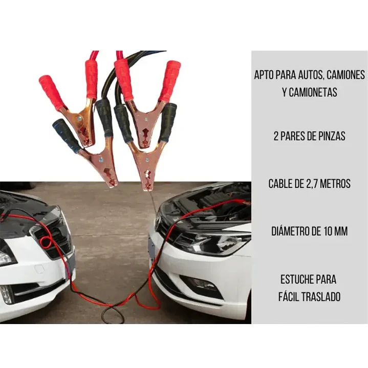 Cable Puente de Batería 1500 Amp Roba Corriente 2 Metros para Autos y Camionetas 6