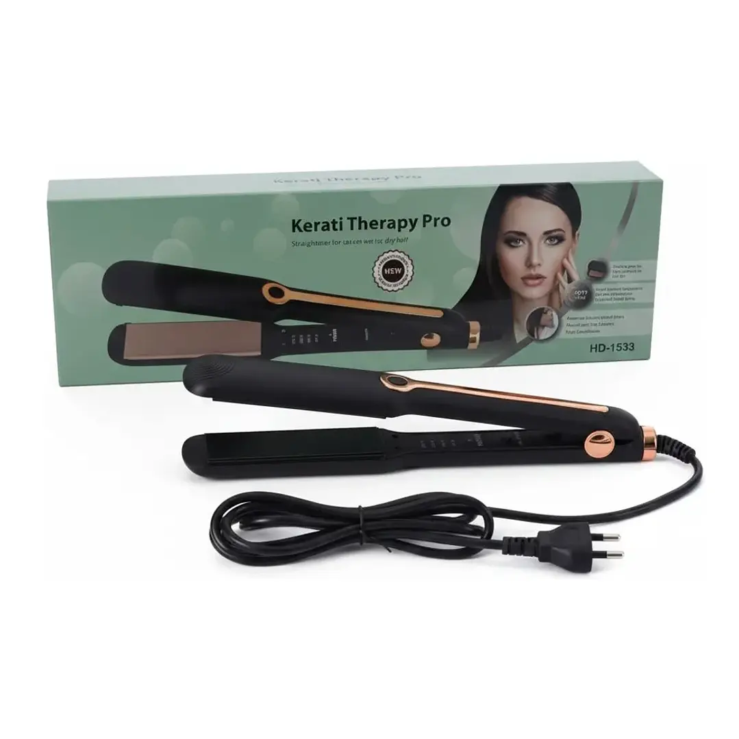 Plancha De Pelo Negra Ajuste De Temperatura 4 Niveles Mcasa 1
