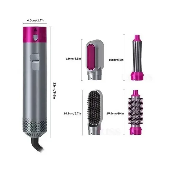 Cepillo Secador Styler 5 en 1 Con Cable Giratorio 1000W 120°C 2